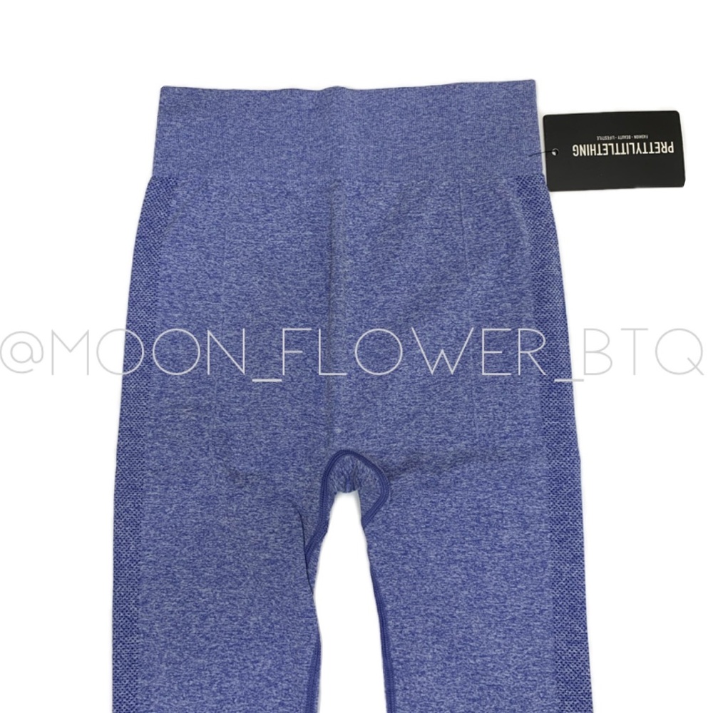 PrettyLittleThing Blue Sport Contour Cut Out Seamless Leggings - Picture 3 of 16